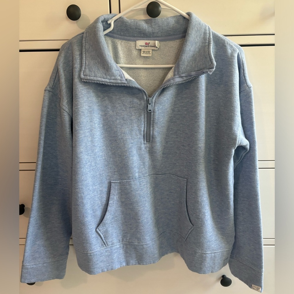 Vineyard Vines Sweatshirt Gray Collared Quarter Zip Pullover Medium